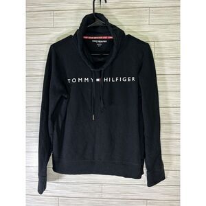 WOMENS TOMMY HILFIGER SPORT L/S‎ COWL NECK BLACK SWEATSHIRT Size Small